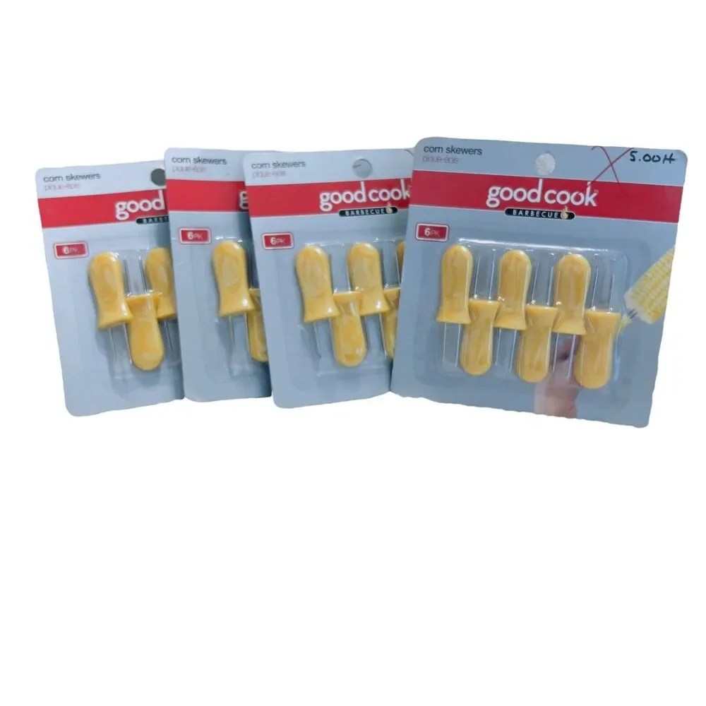 Good Cook Barbecue 6 Pack Yellow Corn Skewers #4 pks Total NEW‎ Sealed Grilling